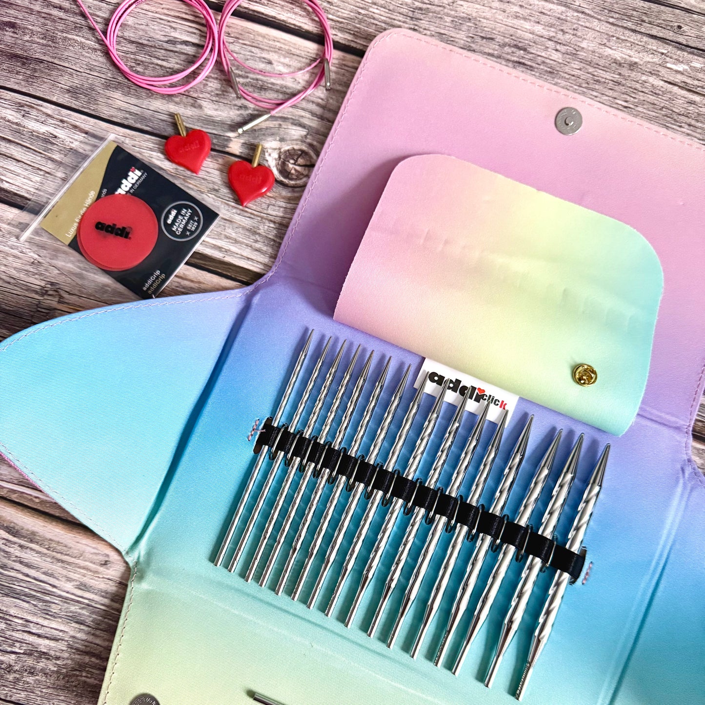 Addi Click Unicorn Long Lace Interchangeable Knitting Needle Set 3.5–8mm, addiClick System