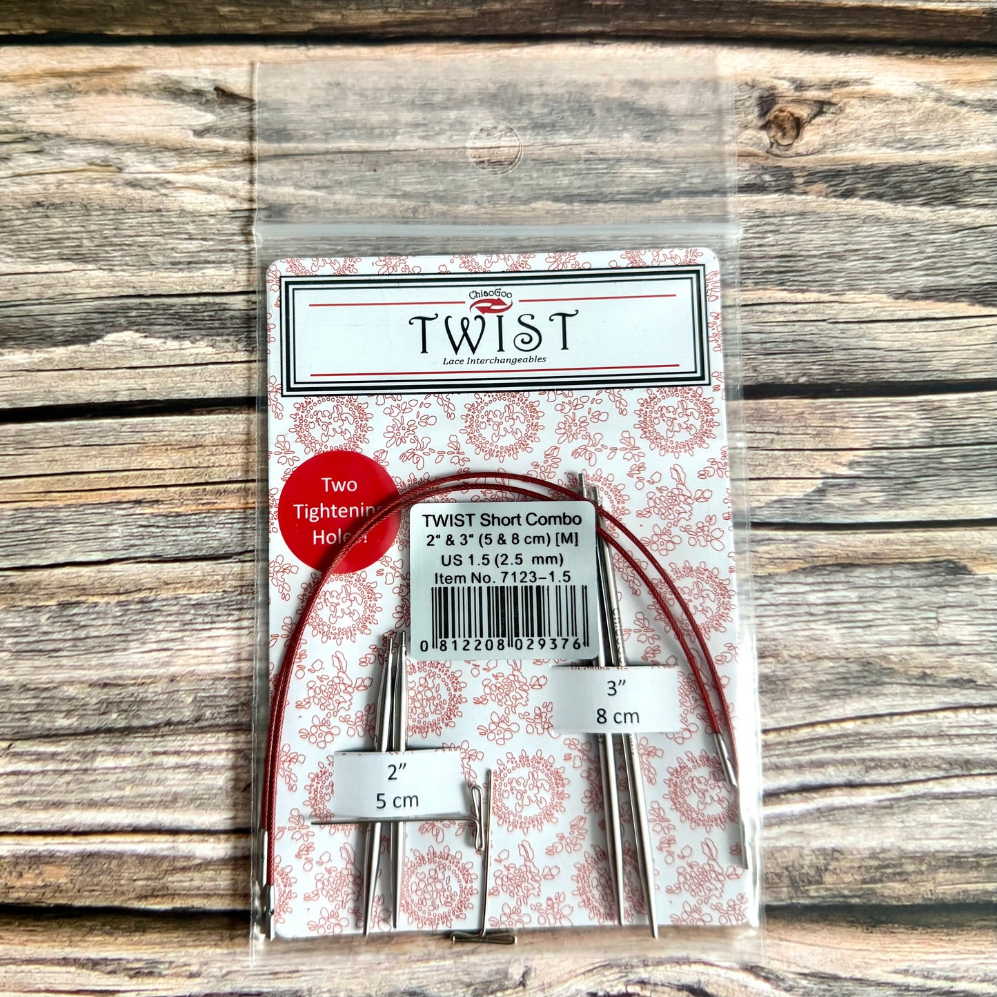 ChiaoGoo TWIST Short Interchangeable Needle Combo with 2″ and 3″ Tips for Circular Knitting