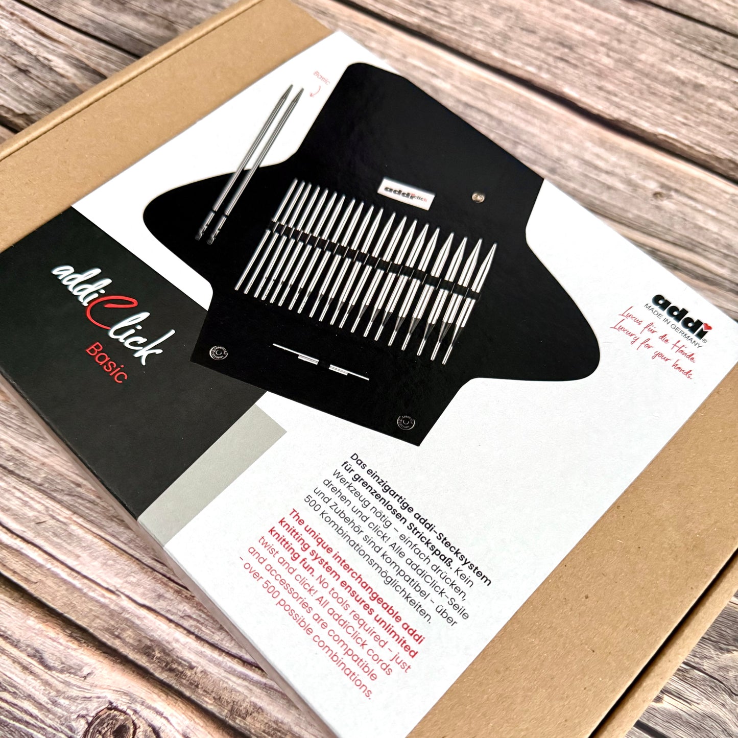 Addi Click Basic Interchangeable Knitting Needle Set 3.5–10mm, addiClick System