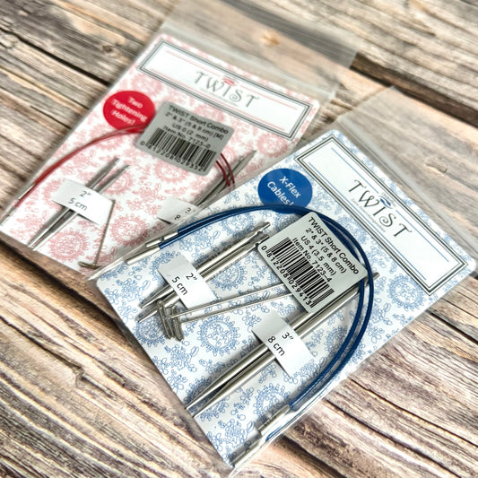 ChiaoGoo TWIST Short Interchangeable Needle Combo with 2″ and 3″ Tips for Circular Knitting