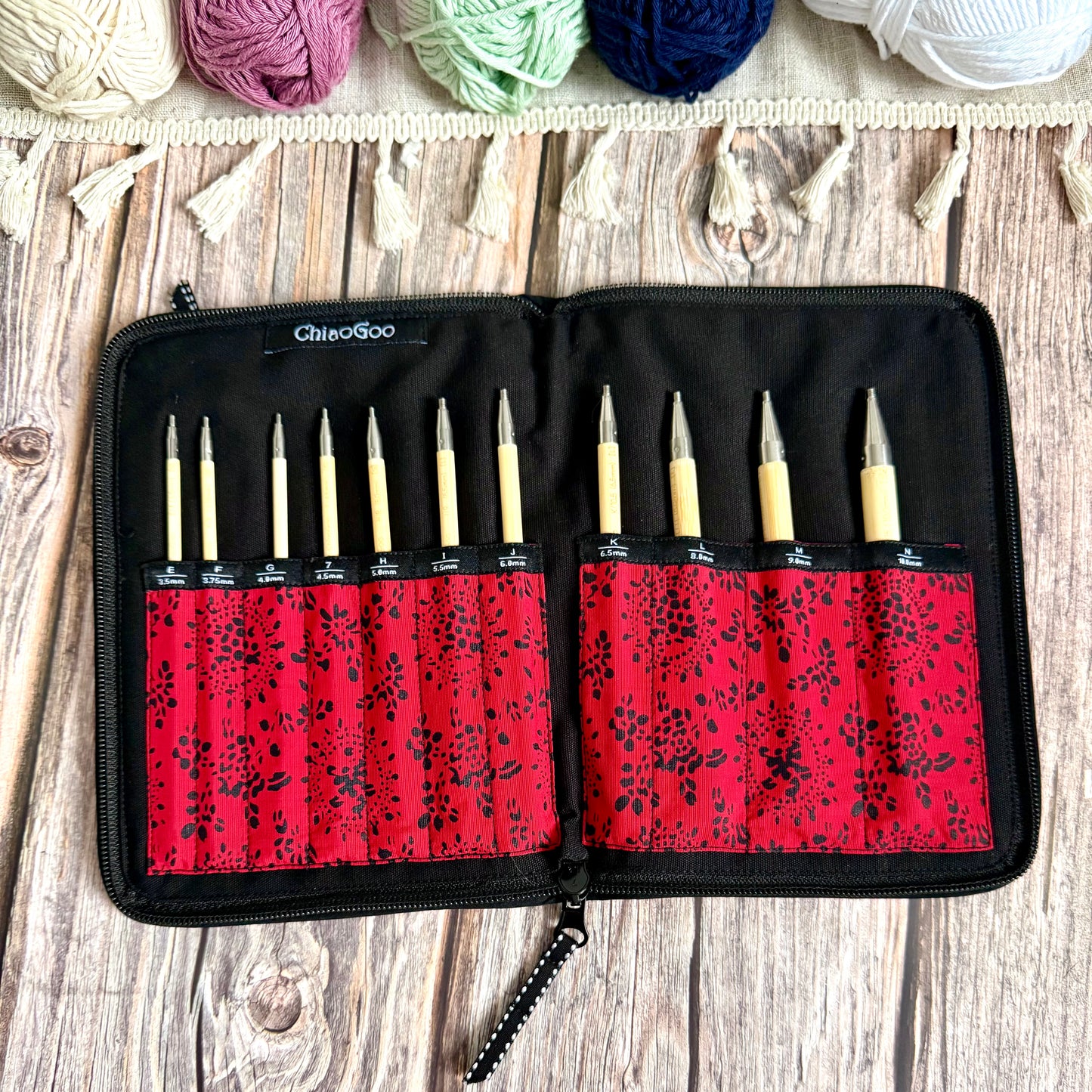 Chiaogoo T-SPIN Tunisian Crochet Hook Set: Bamboo Interchangeable Crochet Hooks