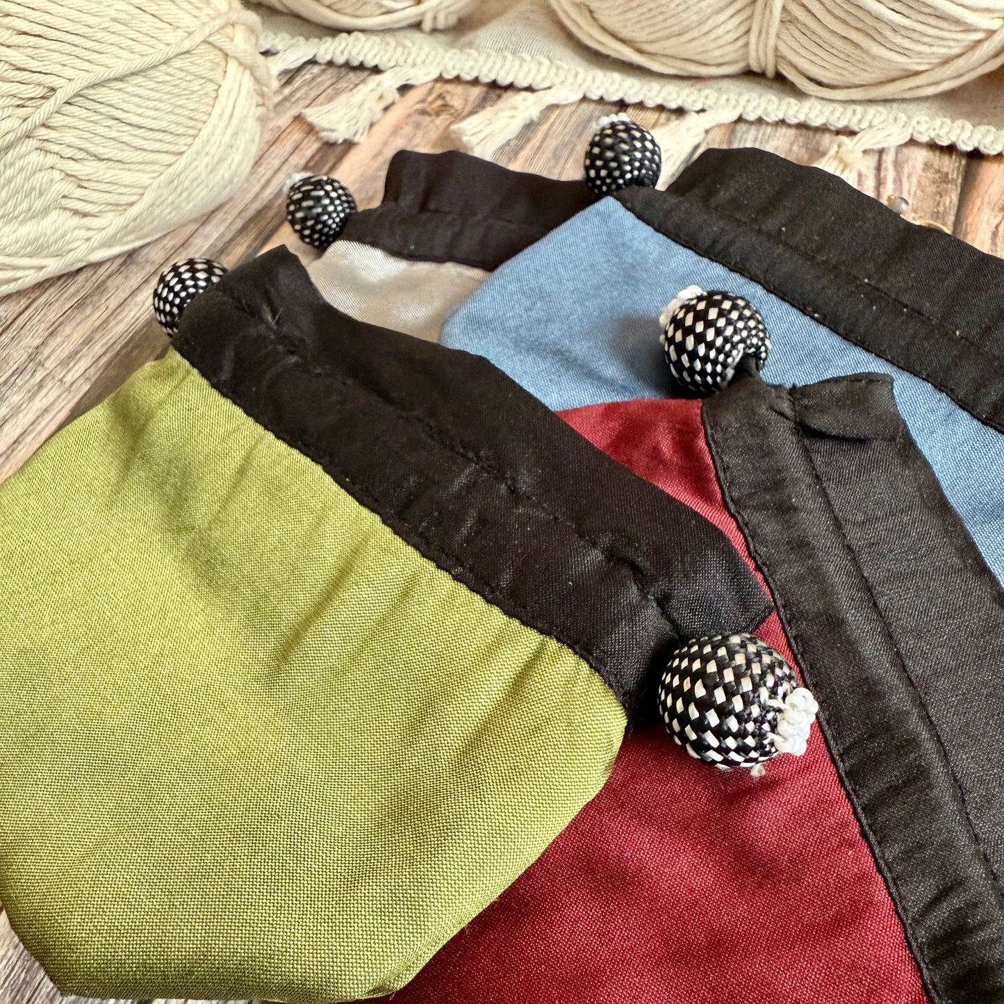 Lantern Moon Stitch Marker Pouch: Silk Blend Available in 4 Colours