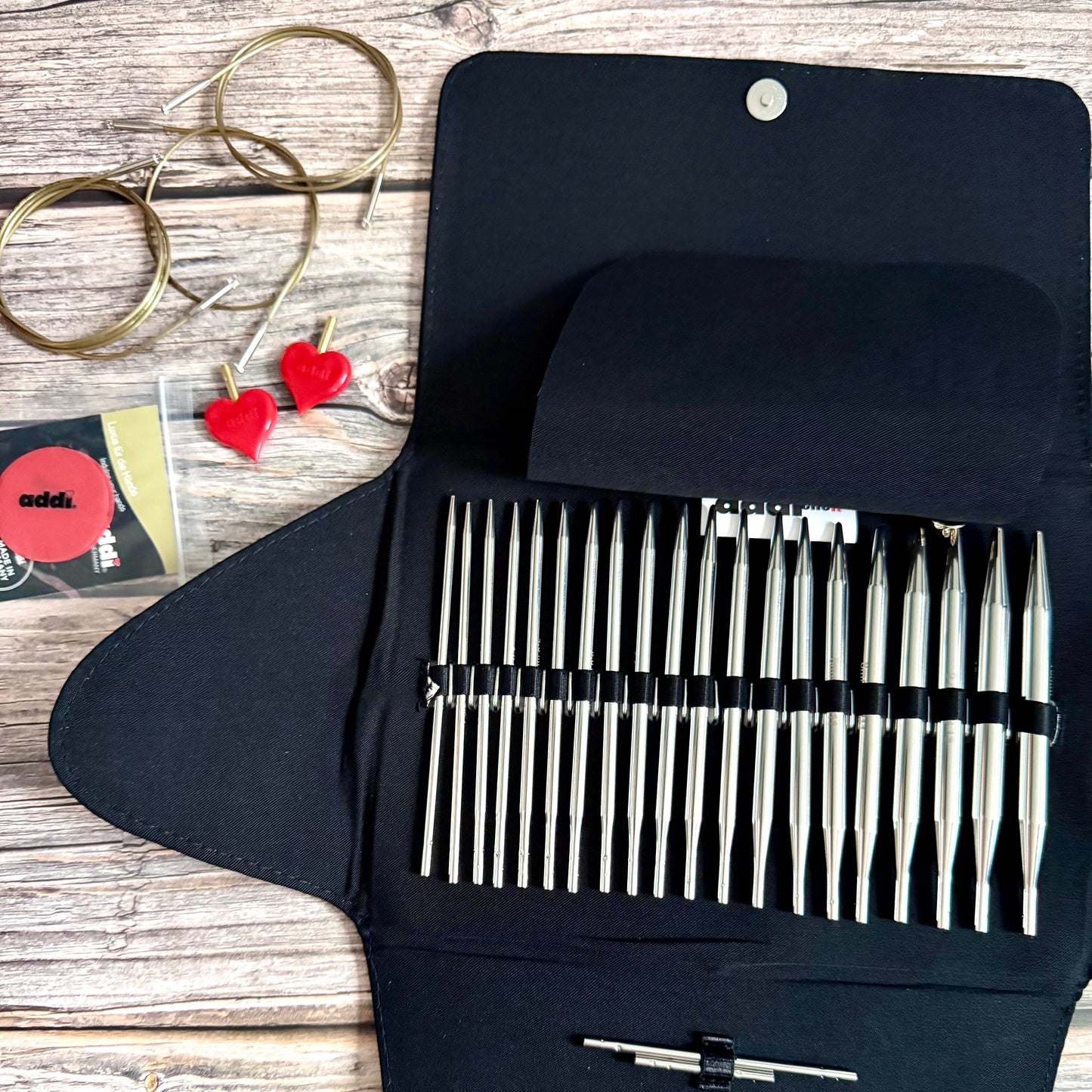 Addi Click Basic Interchangeable Knitting Needle Set 3.5–10mm, addiClick System