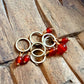 Gold and Carnelian Stitch Markers | Set of 6 Knitting Stitch Markers