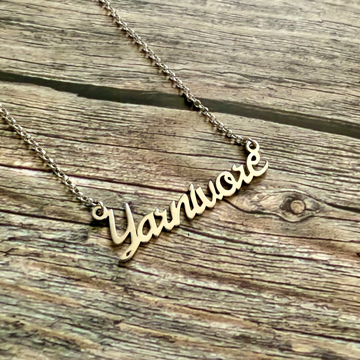Yarnivore Necklace | Recycled 925 Sterling Silver Jewellery for Yarn Lovers