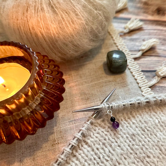 Amethyst silver stitch marker