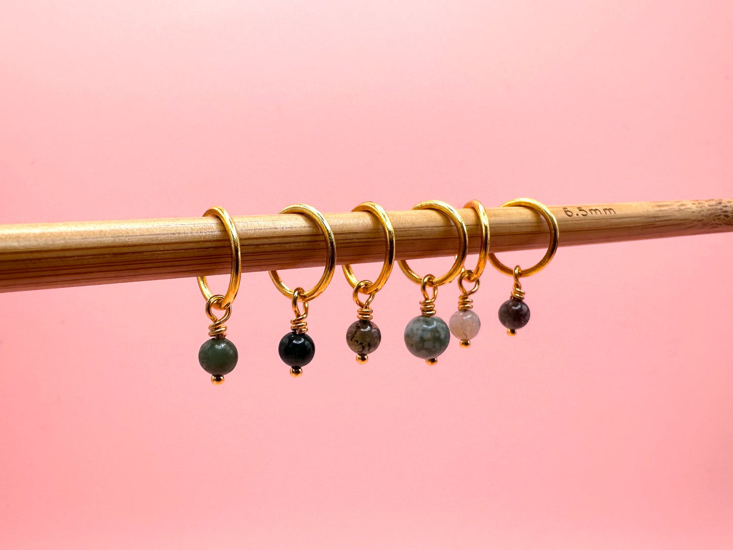 Brass and Gemstone Stitch Markers