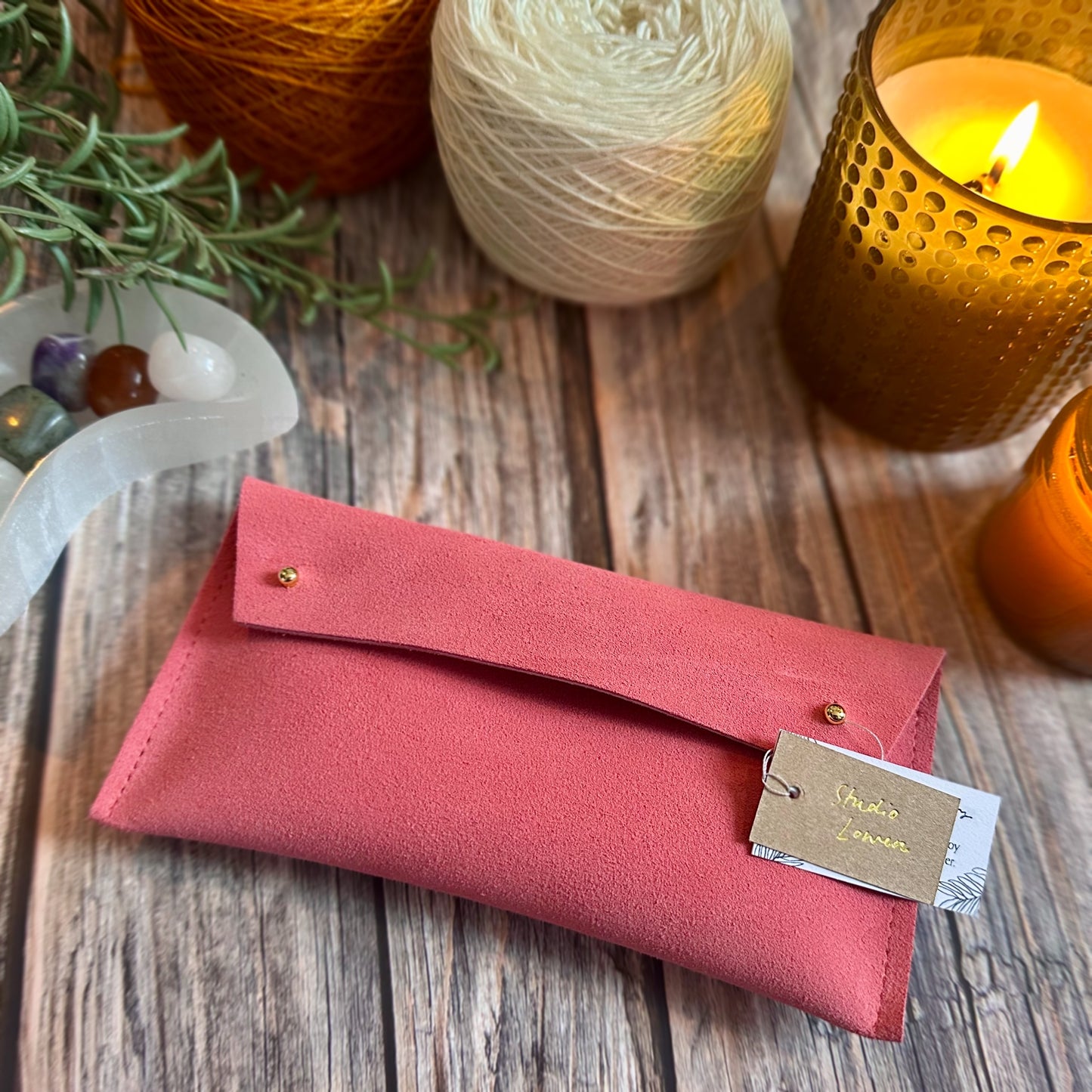 Coral Suede Notion Pouch