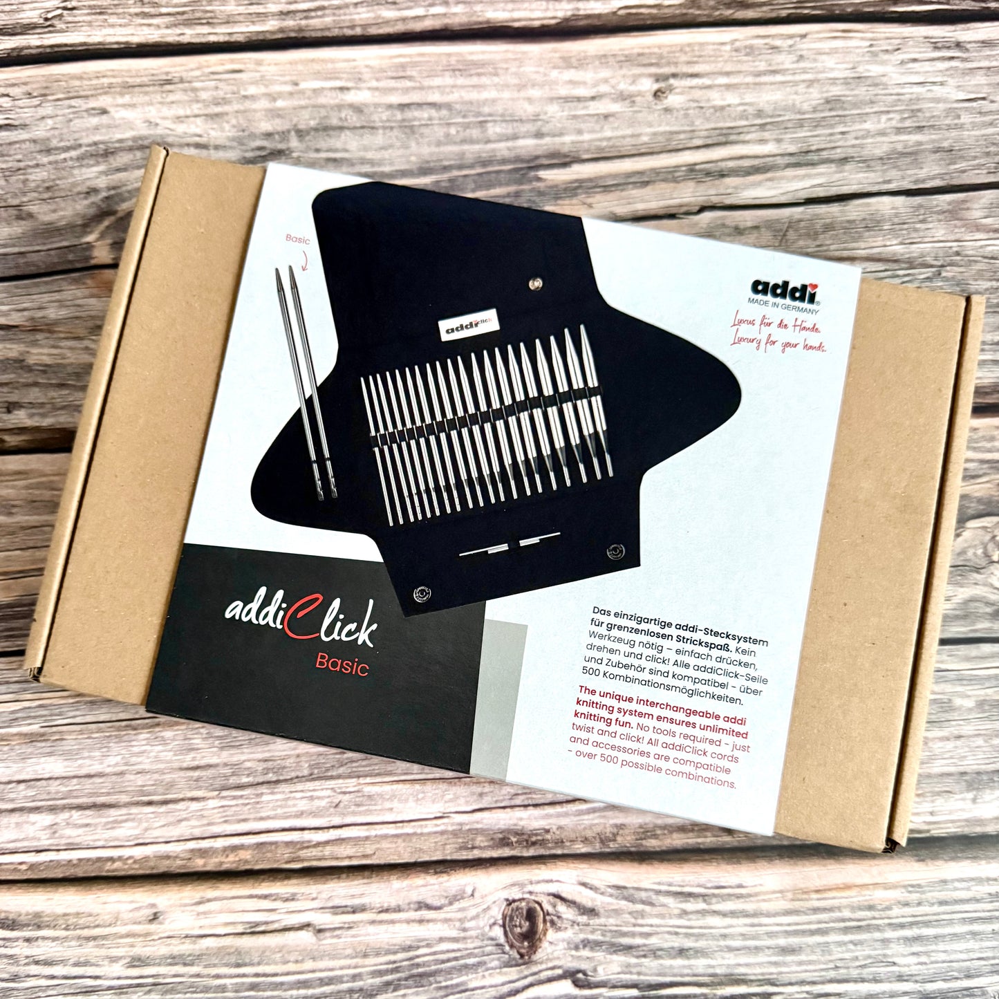 Addi Click Basic Interchangeable Knitting Needle Set 3.5–10mm, addiClick System