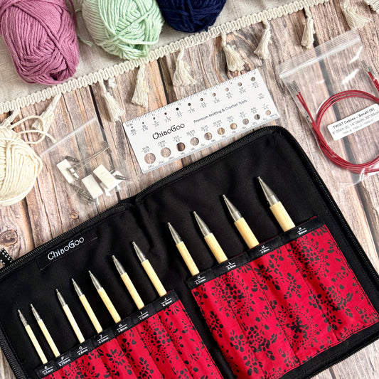 Chiaogoo T-SPIN Tunisian Crochet Hook Set: Bamboo Interchangeable Crochet Hooks