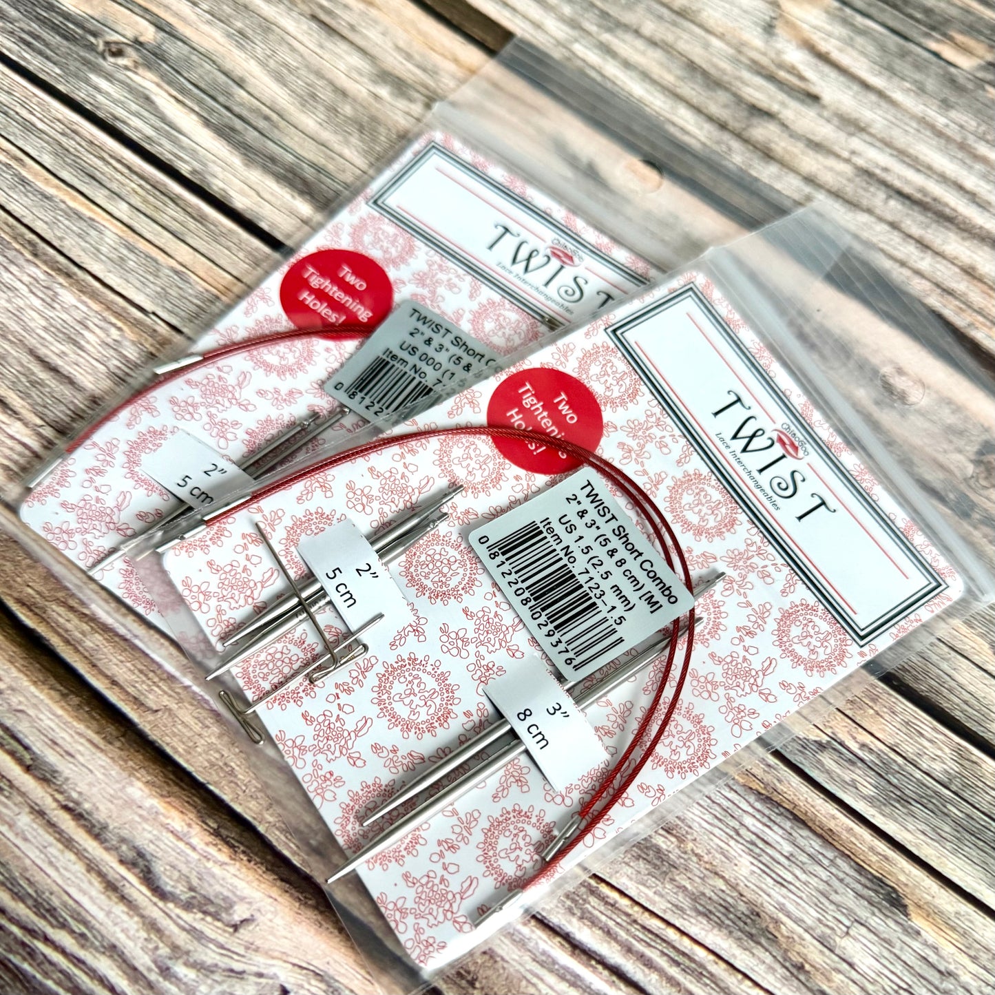 ChiaoGoo TWIST Short Interchangeable Needle Combo with 2″ and 3″ Tips for Circular Knitting
