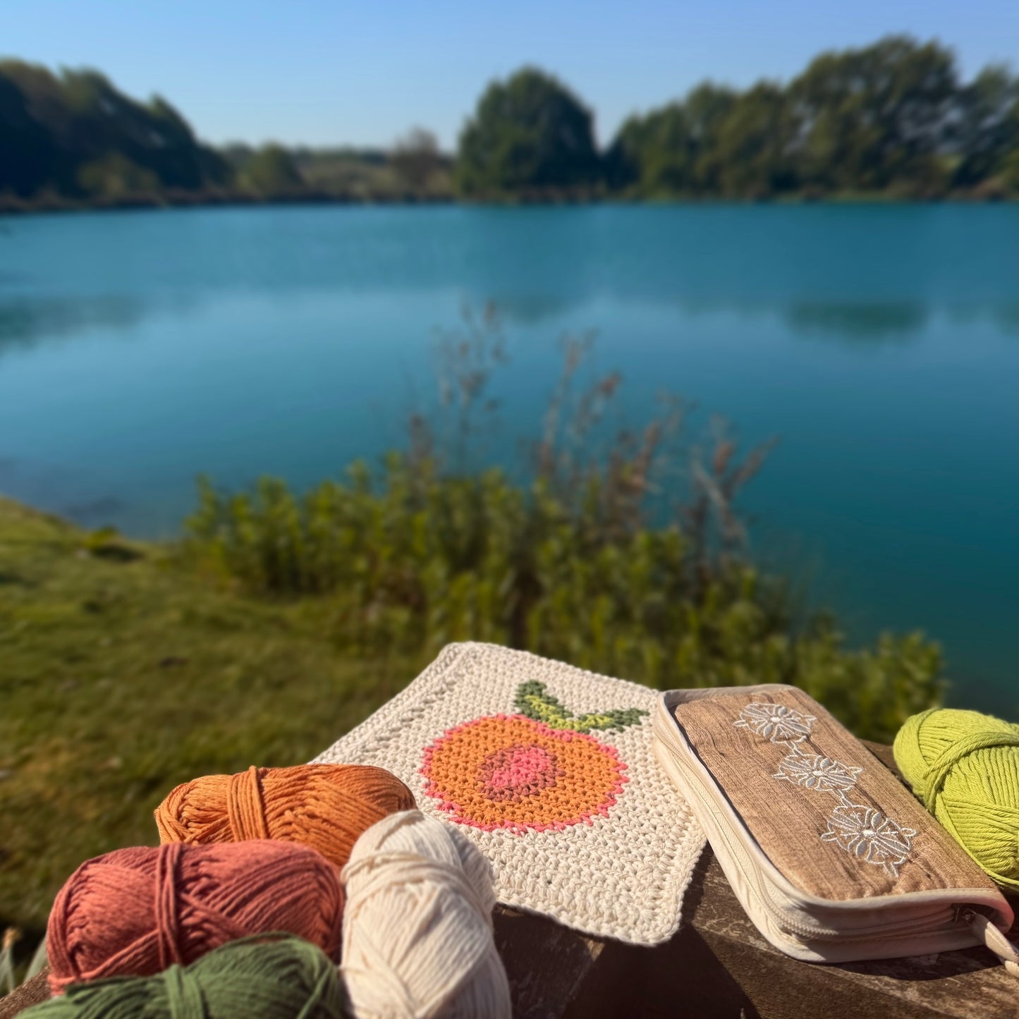 Peachy Clean Summer Dishcloth or Washcloth Tapestry Crochet Pattern (Peach Slice Design)