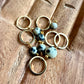 Gold and Dalmatian Jasper Stitch Markers | Set of 6 Knitting Stitch Markers