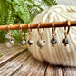 Gold and Dalmatian Jasper Stitch Markers | Set of 6 Knitting Stitch Markers