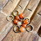 Gold and Red Aventurine Stitch Markers | Set of 6 Knitting Stitch Markers