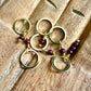 Gold and Garnet Stitch Markers | Set of 6 Knitting Stitch Markers