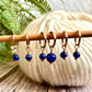 Gold and Sodalite Stitch Markers | Set of 6 Knitting Stitch Markers