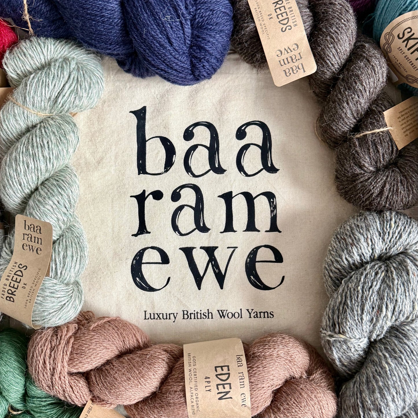 Baa Ram Ewe Woodnote DK, Bluefaced Leicester Masham Merino Yarn, British Wool Blend