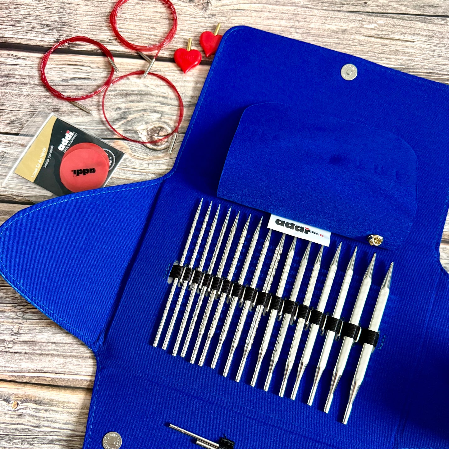 Addi Click Novel Long Lace Interchangeable Knitting Needle Set 3.5–8mm , addiClick System