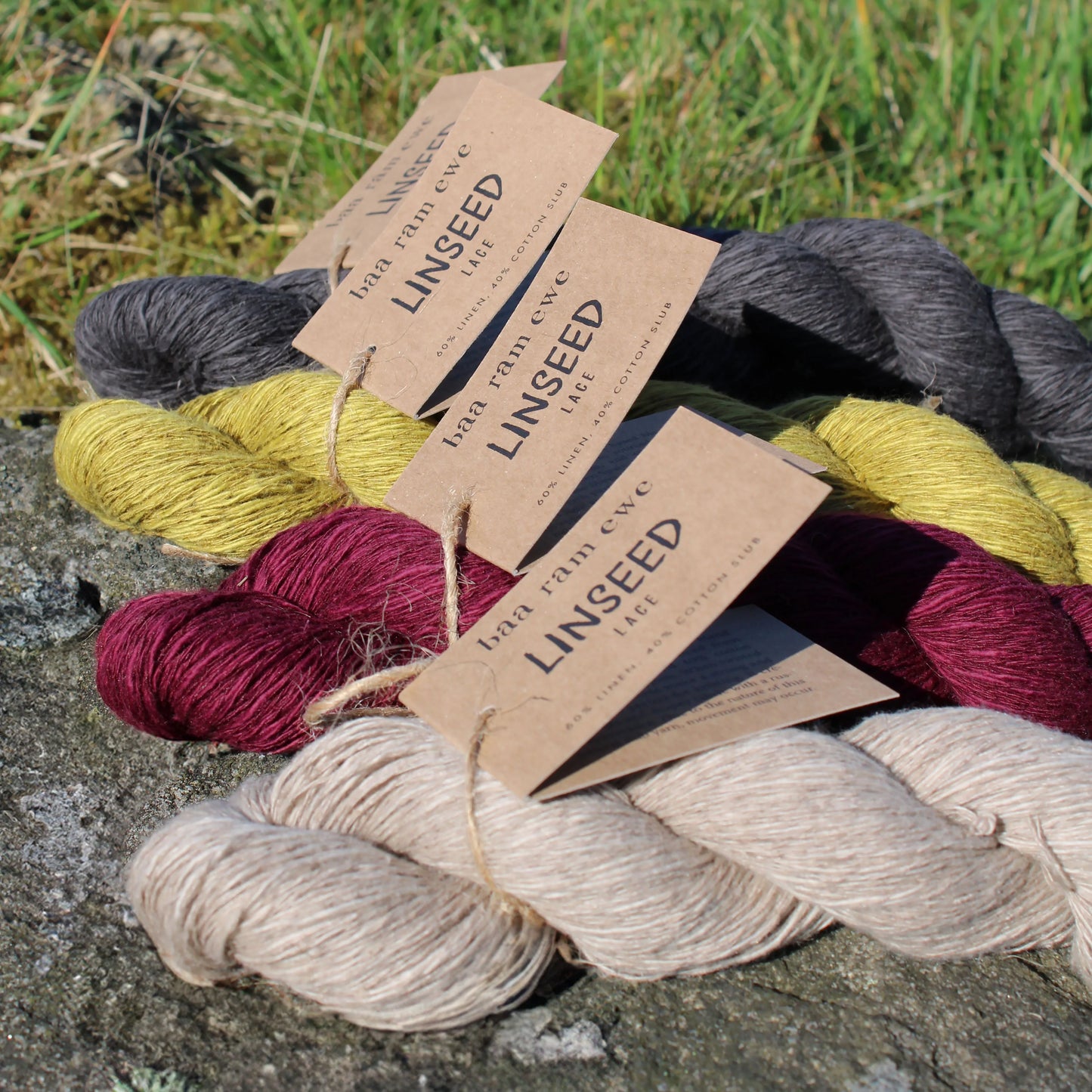 Linseed Linen Yarn by Baa Ram Ewe, 50g Lace Weight, Linen & Cotton, Plant-Based Yarn