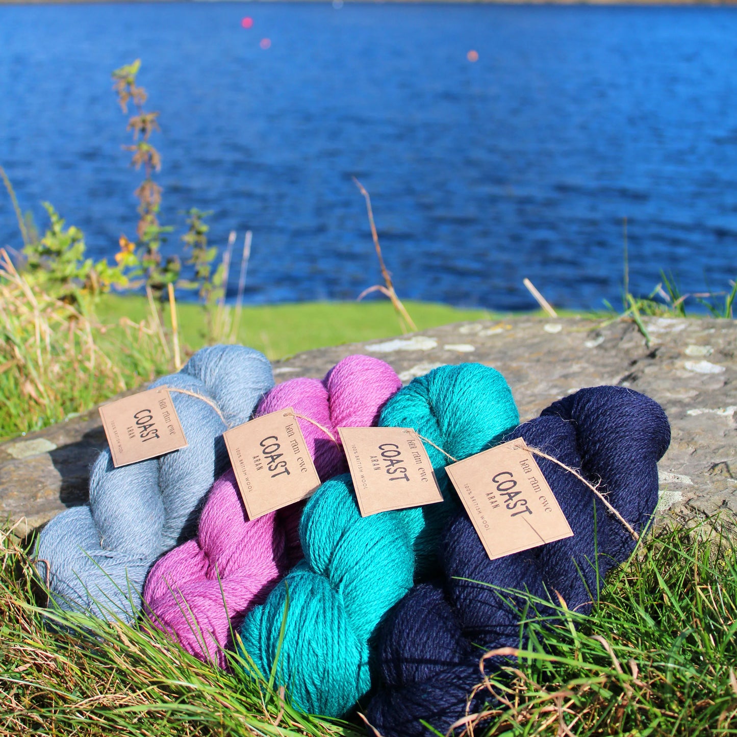 Baa Ram Ewe Coast Aran Yarn, 200g Hank, 100% British Wool