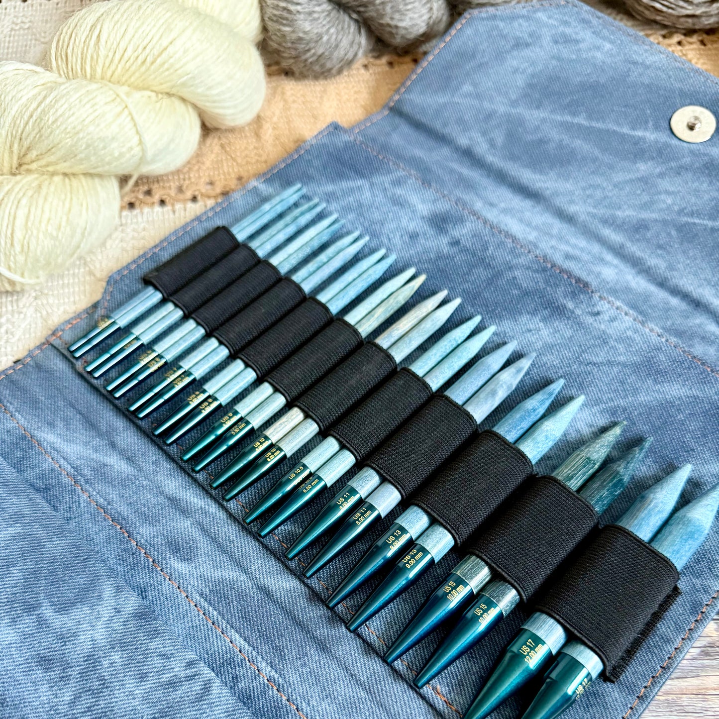 Lykke Indigo Interchangeable Knitting Needle Set (3.5” or 5”)
