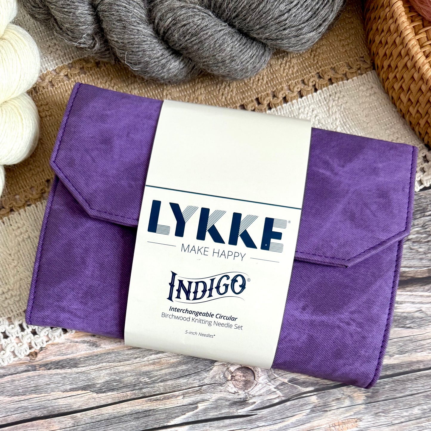 Lykke Indigo Interchangeable Knitting Needle Set (3.5” or 5”)