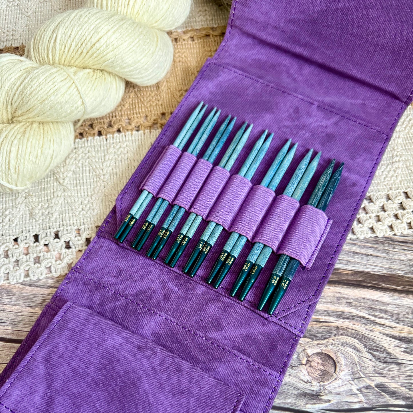 Lykke Indigo Interchangeable Knitting Needle Starter Set (3.5” or 5”)