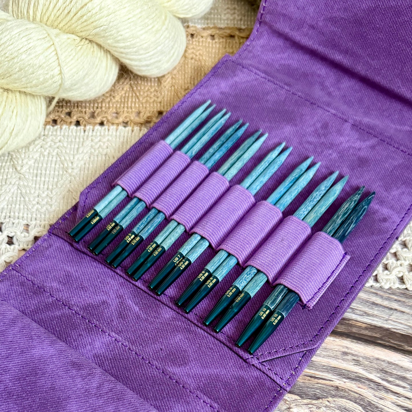 Lykke Indigo Interchangeable Knitting Needle Starter Set (3.5” or 5”)