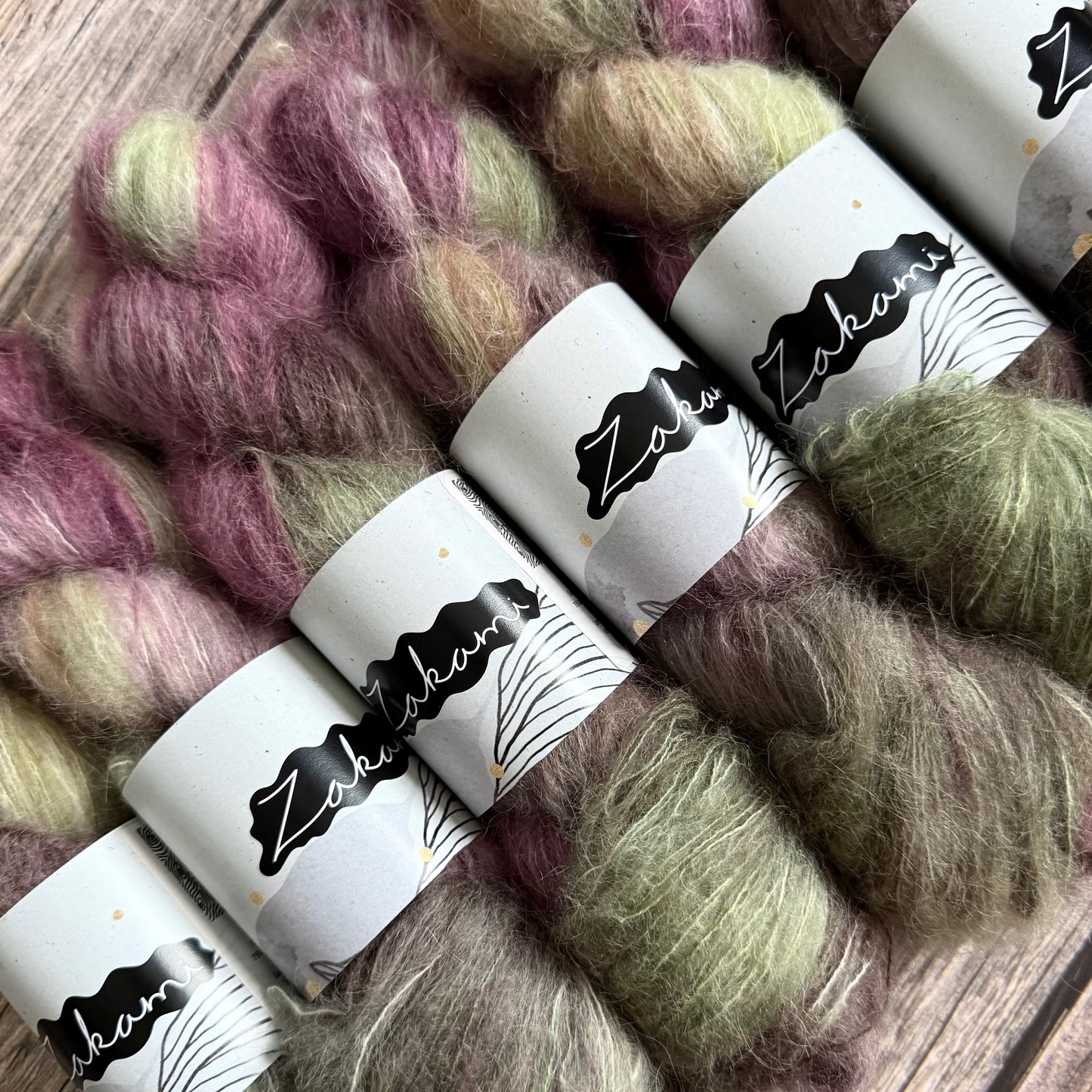 Hand Dyed Suri Fluffy Lace Yarn, Baby Suri Alpaca and Mulberry Silk 50g, Zakami