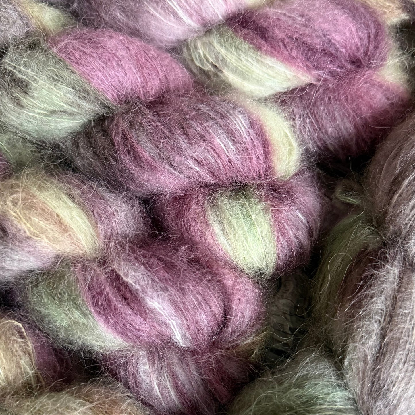 Hand Dyed Suri Fluffy Lace Yarn, Baby Suri Alpaca and Mulberry Silk 50g, Zakami