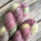 Hand Dyed Suri Fluffy Lace Yarn, Baby Suri Alpaca and Mulberry Silk 50g, Zakami