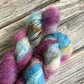 Hand Dyed Suri Fluffy Lace Yarn, Baby Suri Alpaca and Mulberry Silk 50g, Zakami