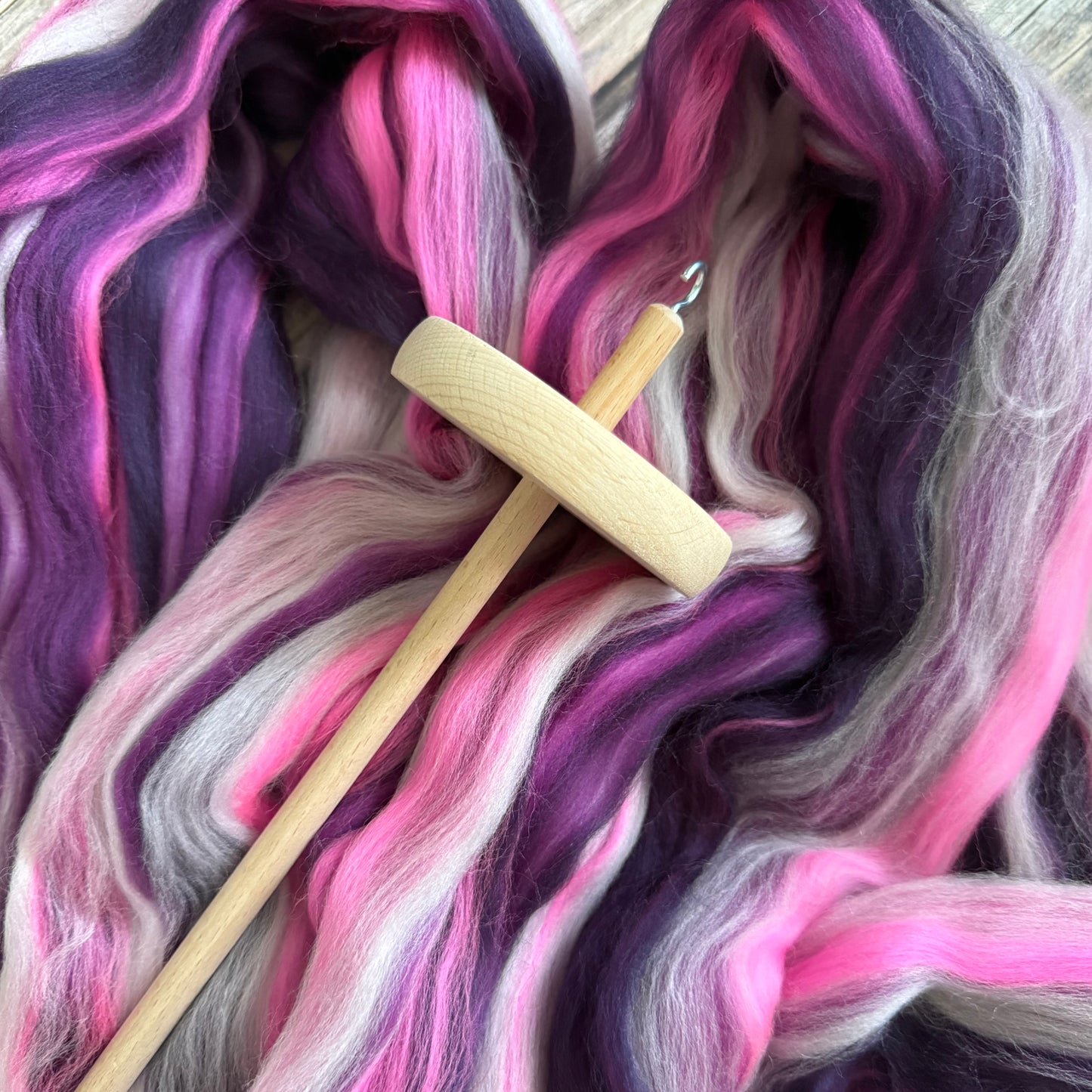 Merino Wool Top, "Blooming Lovely" Pink & Purple Blend, 100g