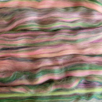 Merino & Bamboo Fibre Top, 100g Braid, Meadow Blend for Spinning, Felting and Weaving