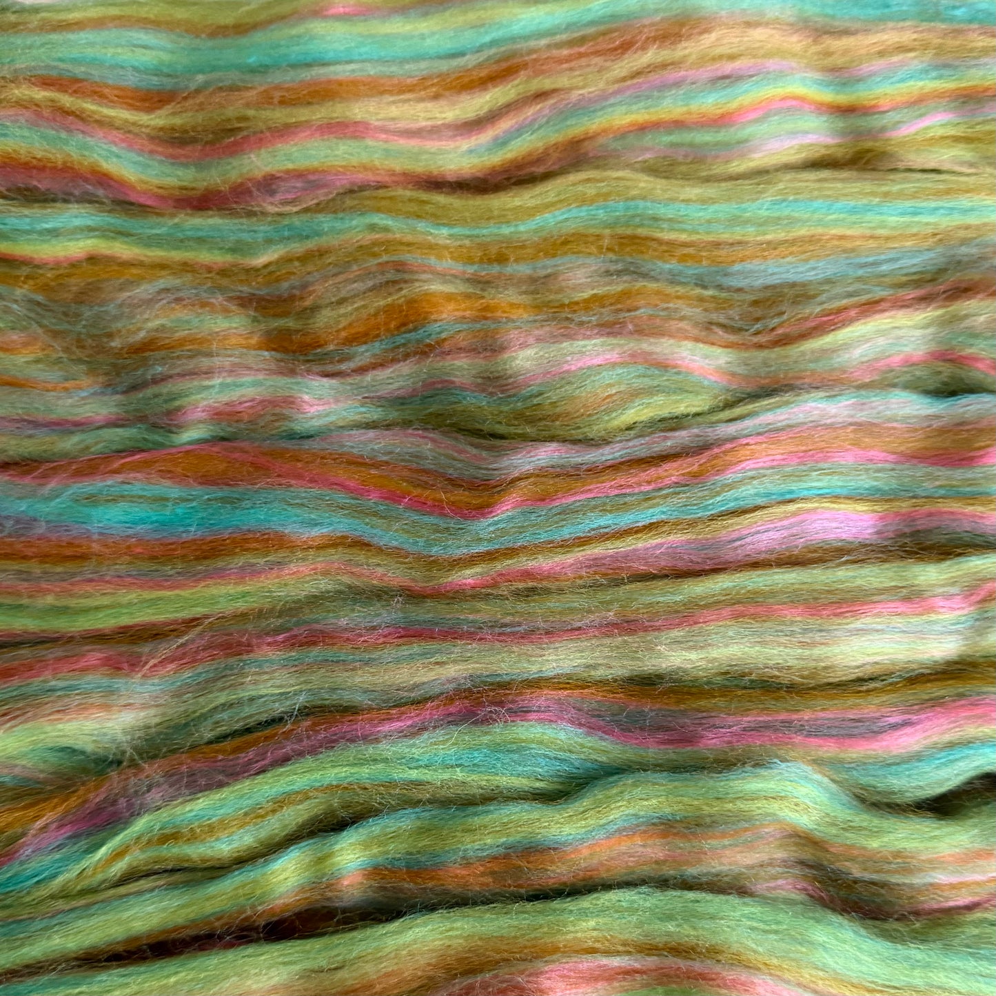 Merino & Bamboo Fibre Top, 100g Braid, Hedgerow Blend for Spinning, Felting and Weaving