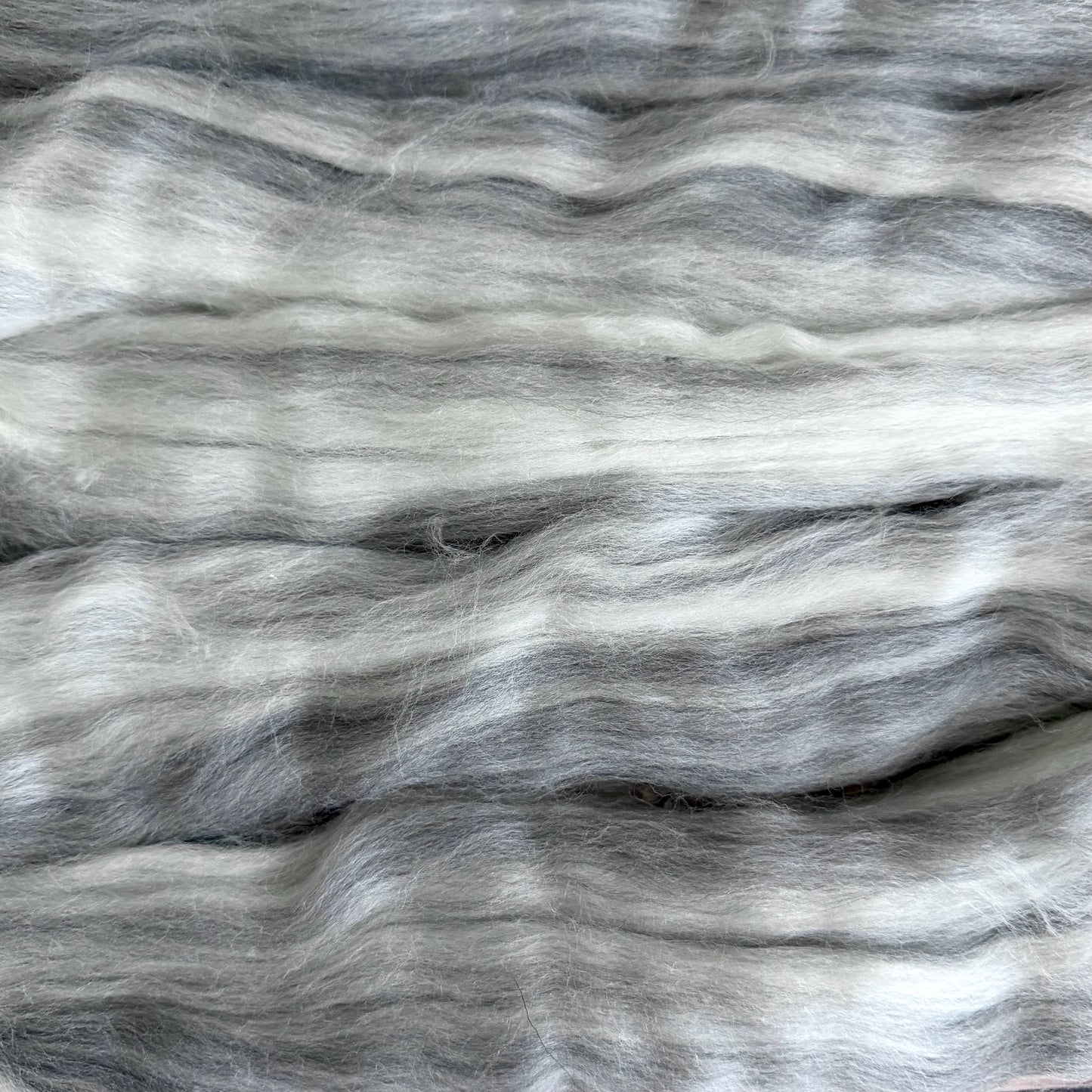Humbug Merino Wool Top, 100g Grey and White Braid