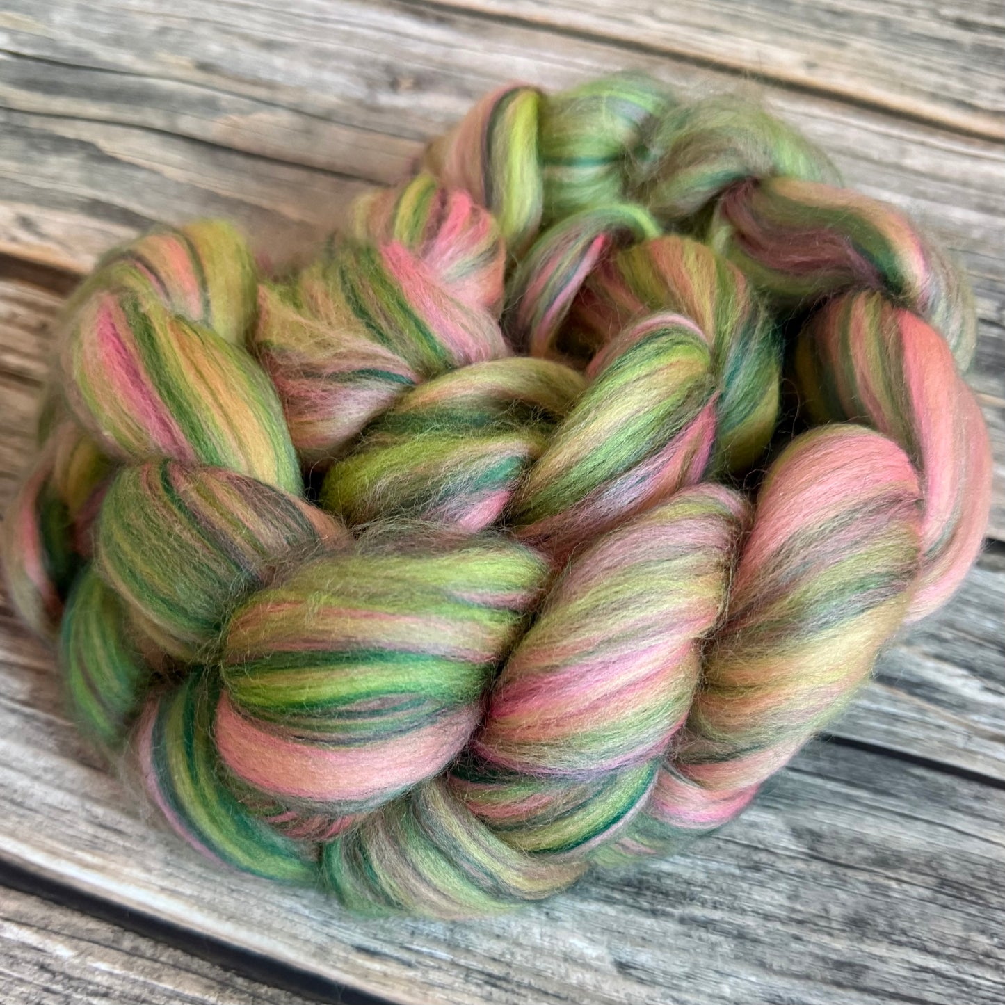 Merino & Bamboo Fibre Top, 100g Braid, Meadow Blend for Spinning, Felting and Weaving