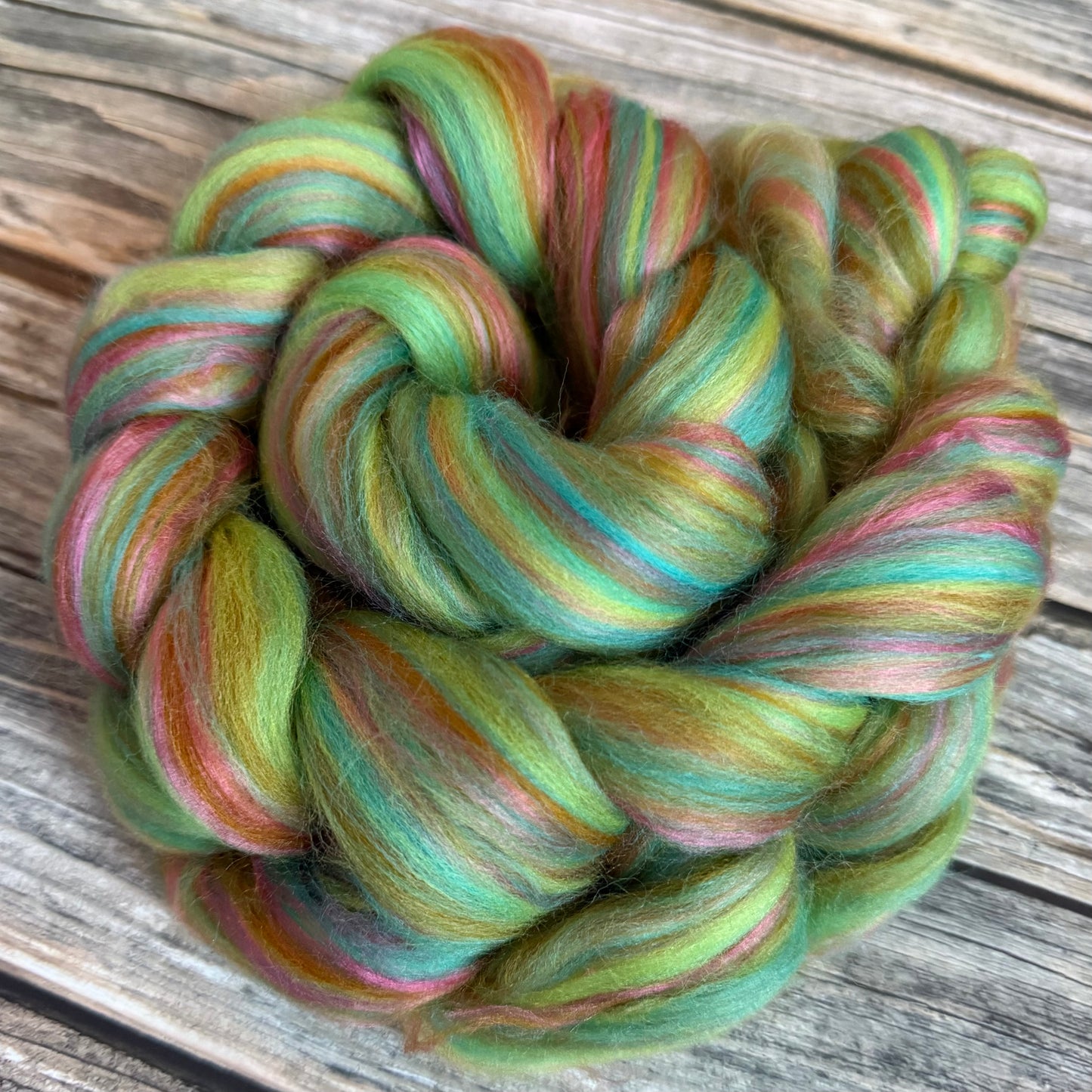 Merino & Bamboo Fibre Top, 100g Braid, Hedgerow Blend for Spinning, Felting and Weaving