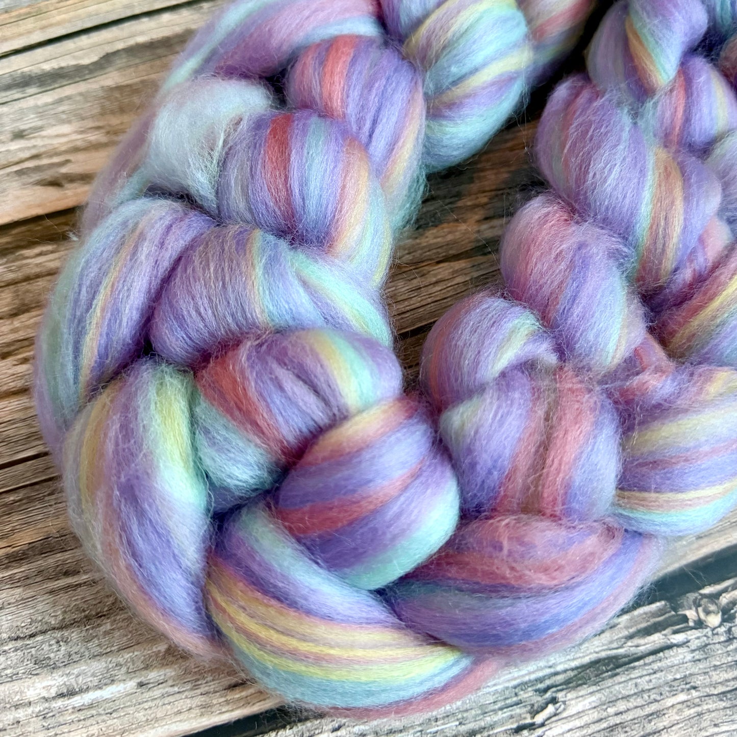 Merino Fibre Top 100g Braid, Pixie Dust Blend for Spinning, Felting and Weaving