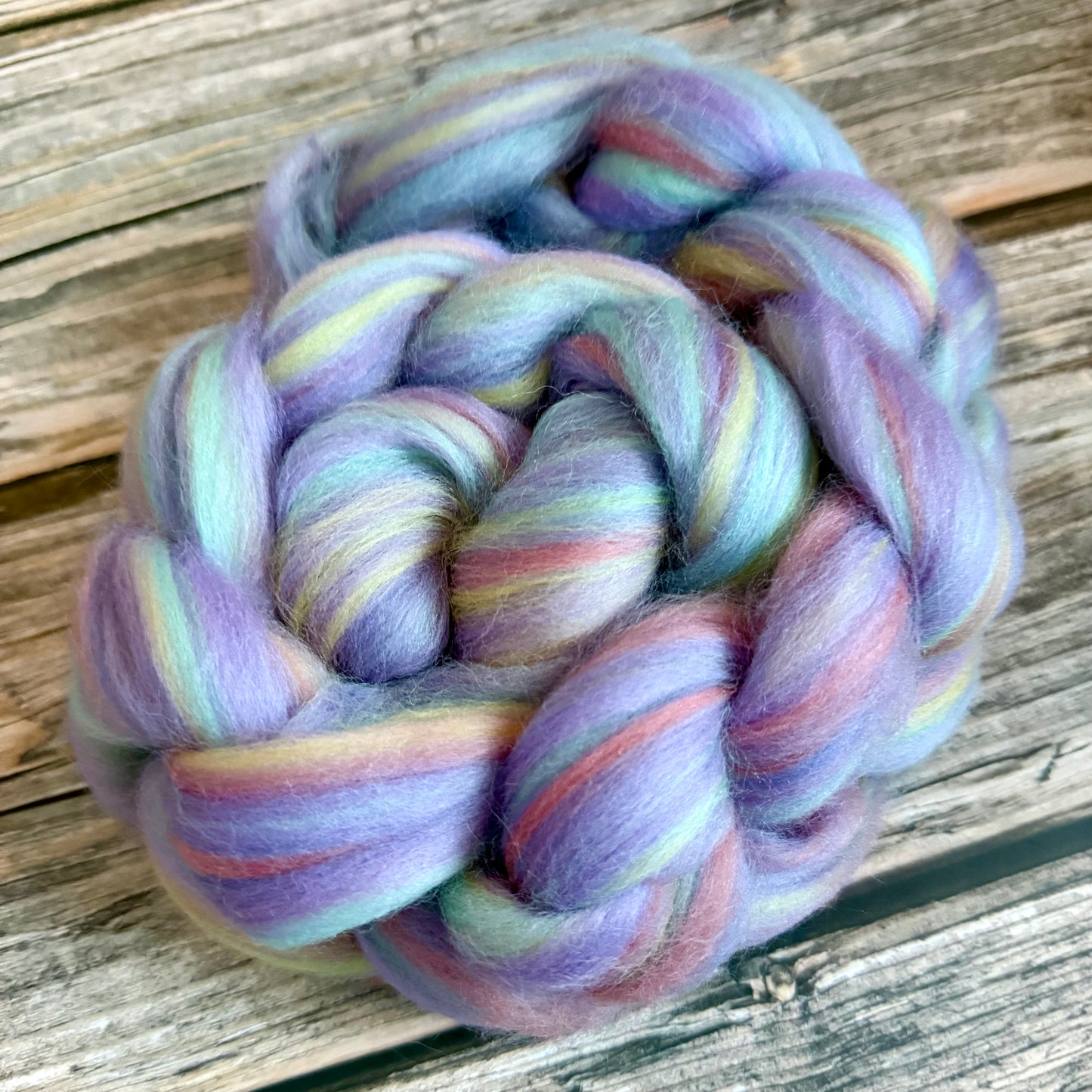 Merino Fibre Top 100g Braid, Pixie Dust Blend for Spinning, Felting and Weaving