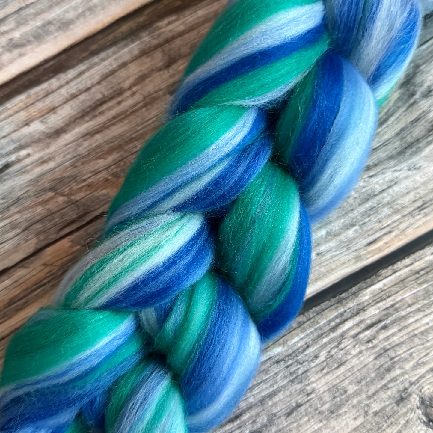 Merino Wool Top, "Coastal Vibes" Blue & Green Blend, 100g