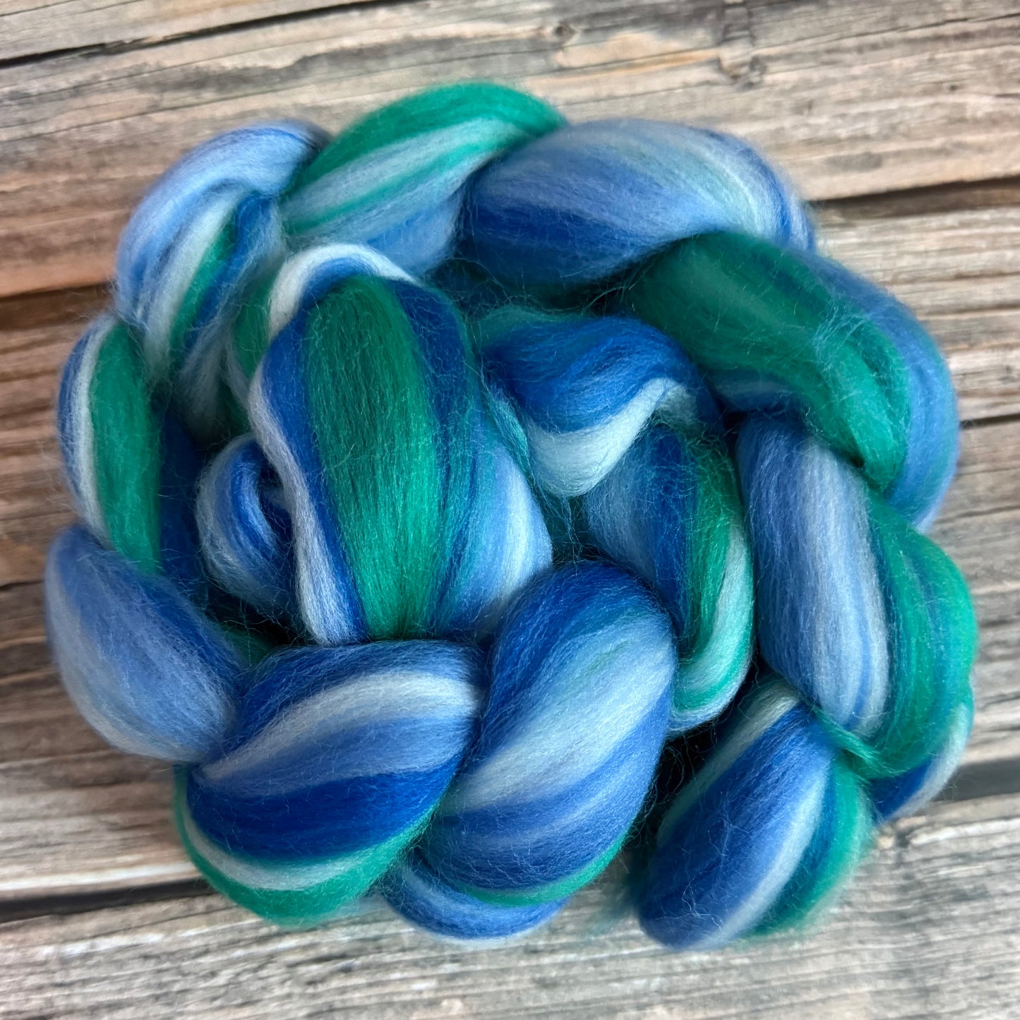 Merino Wool Top, "Coastal Vibes" Blue & Green Blend, 100g