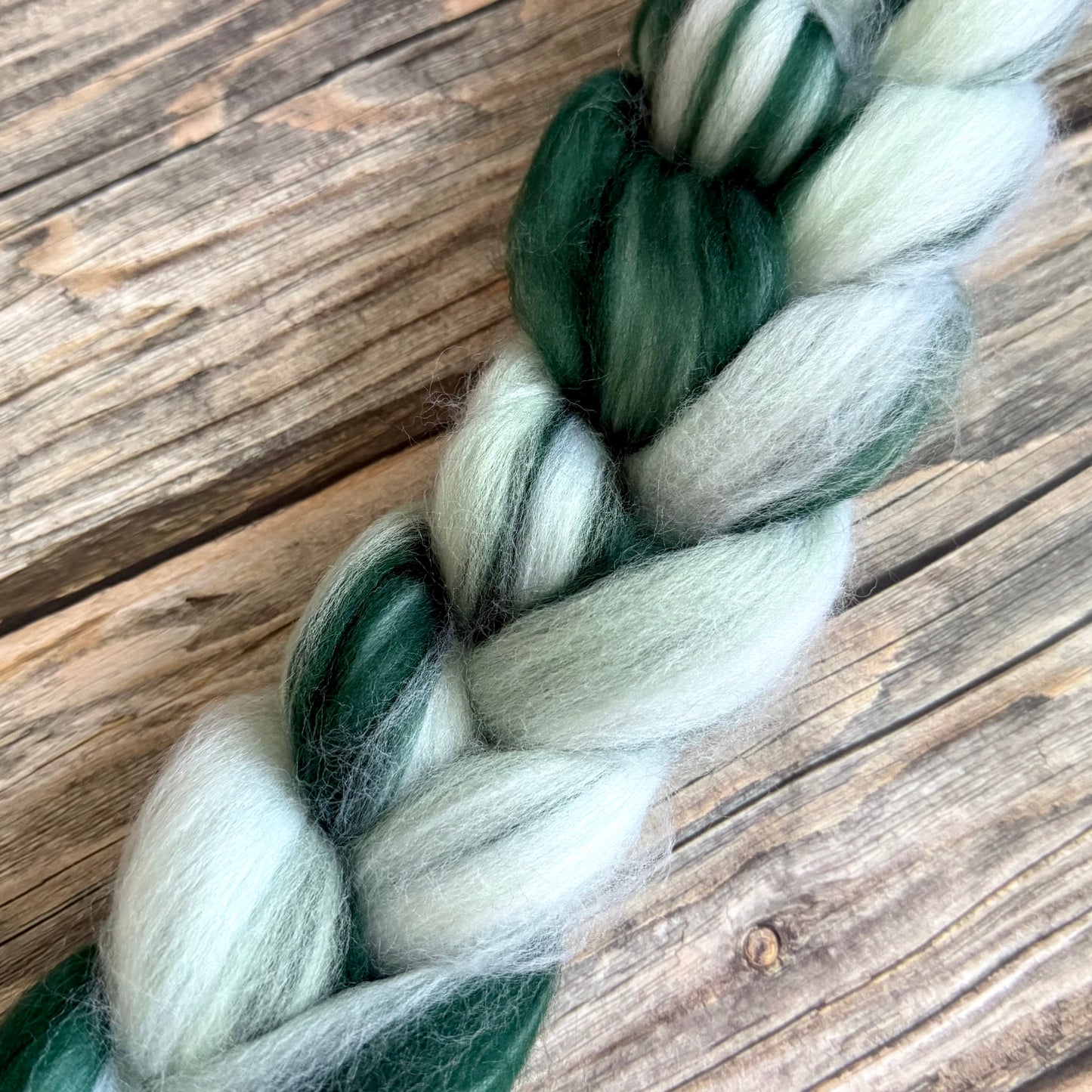 Merino Wool Top, "Forest Walk" Green Blend, 100g