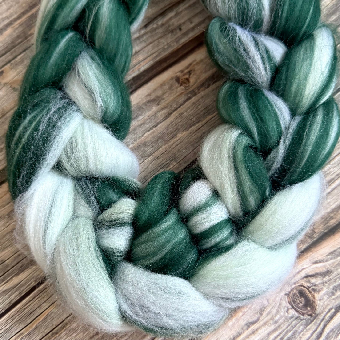 Merino Wool Top, "Forest Walk" Green Blend, 100g