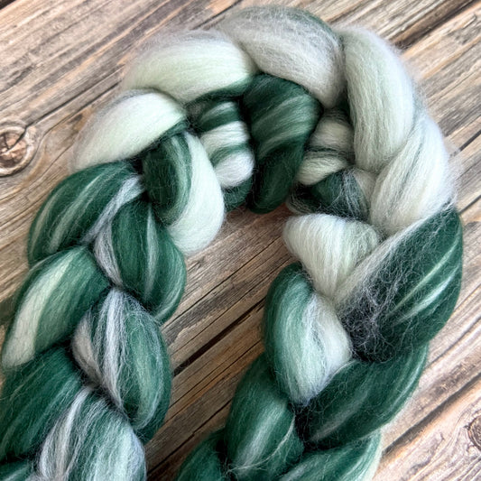Merino Wool Top, "Forest Walk" Green Blend, 100g