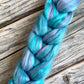 Merino and Bamboo Fibre Top, "Aurora" Purple and Blue Blend, 100g