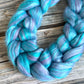Merino and Bamboo Fibre Top, "Aurora" Purple and Blue Blend, 100g