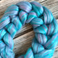 Merino and Bamboo Fibre Top, "Aurora" Purple and Blue Blend, 100g