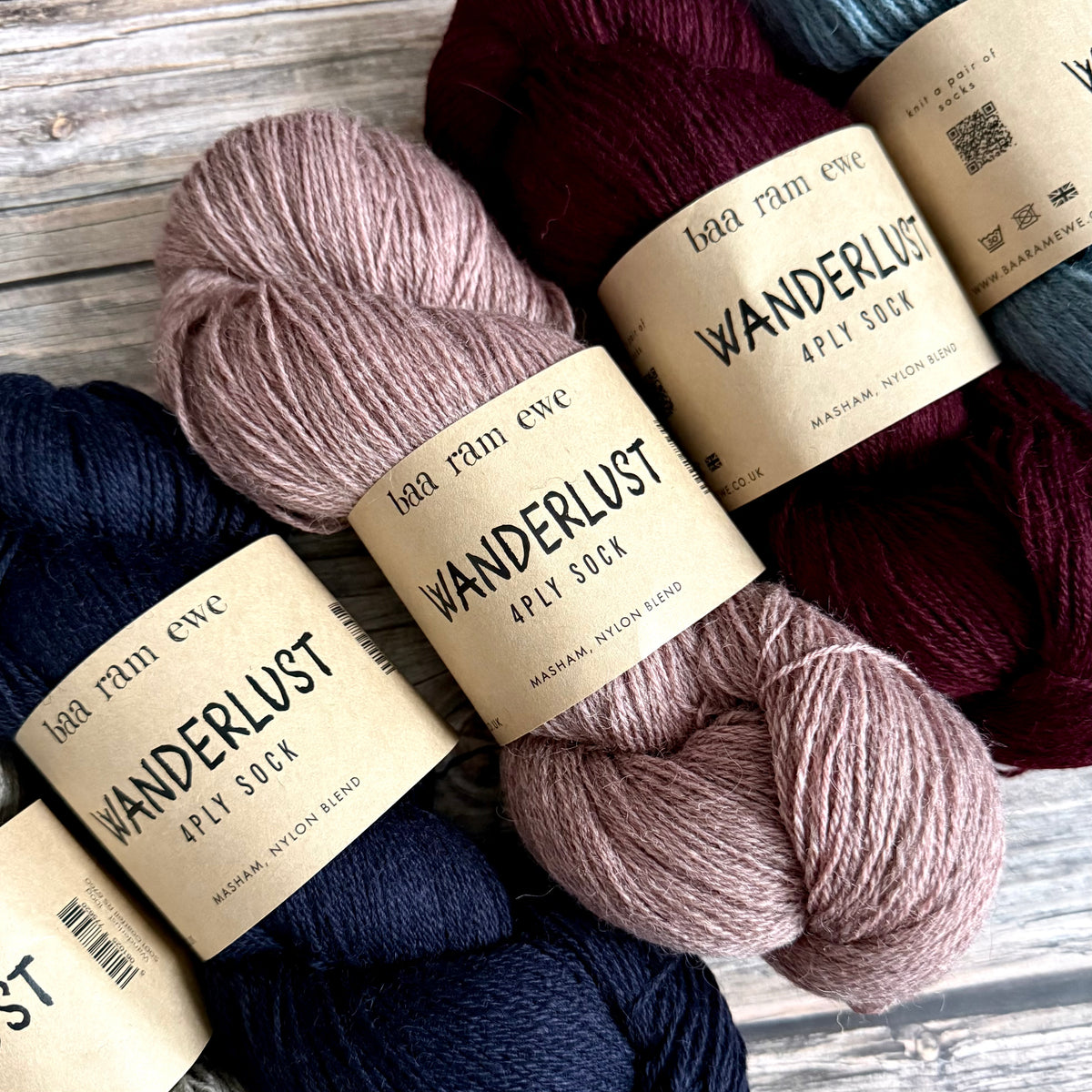 Wanderlust by Baa Ram Ewe, 100g Masham & Nylon Blend Sock Yarn